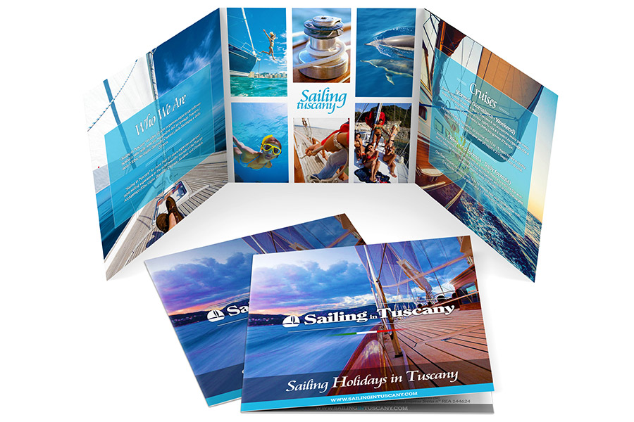  grafica brochure per vacanze in barca a vela