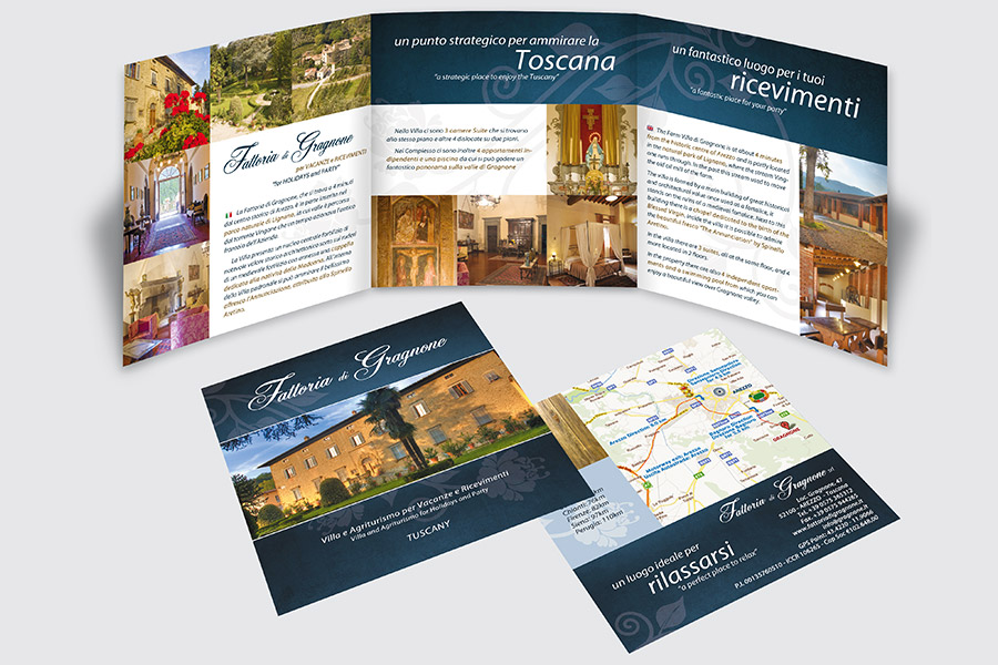 grafica brochure per agriturismo arezzo