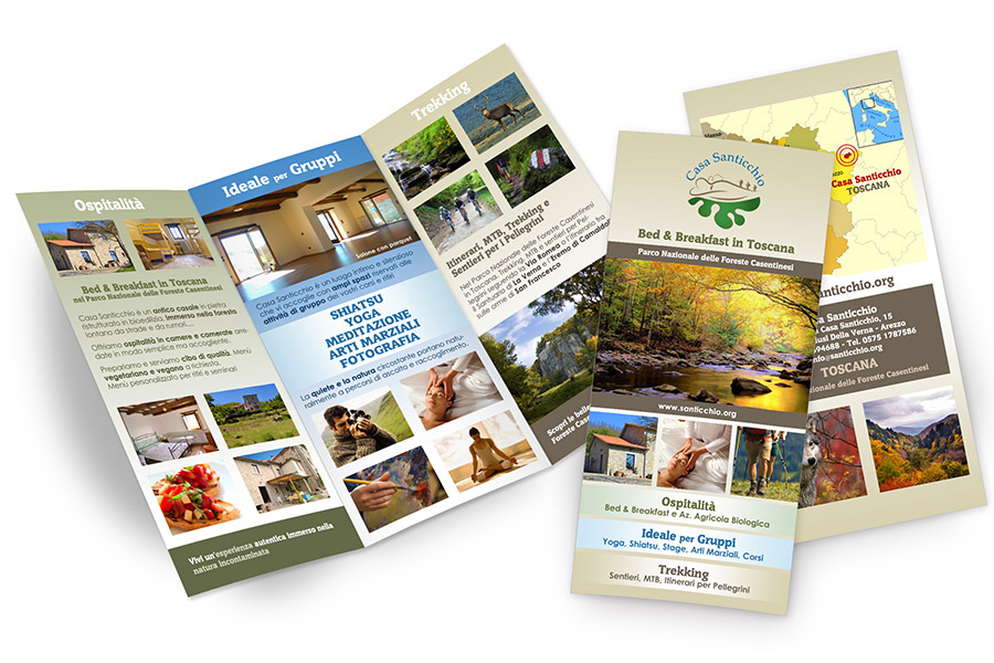 grafica brochure per bed breakfast ad arezzo